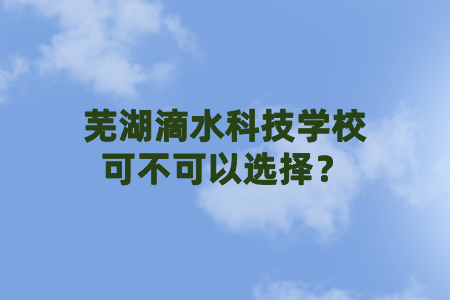 蕪湖滴水科技學(xué)校可不可以選擇?